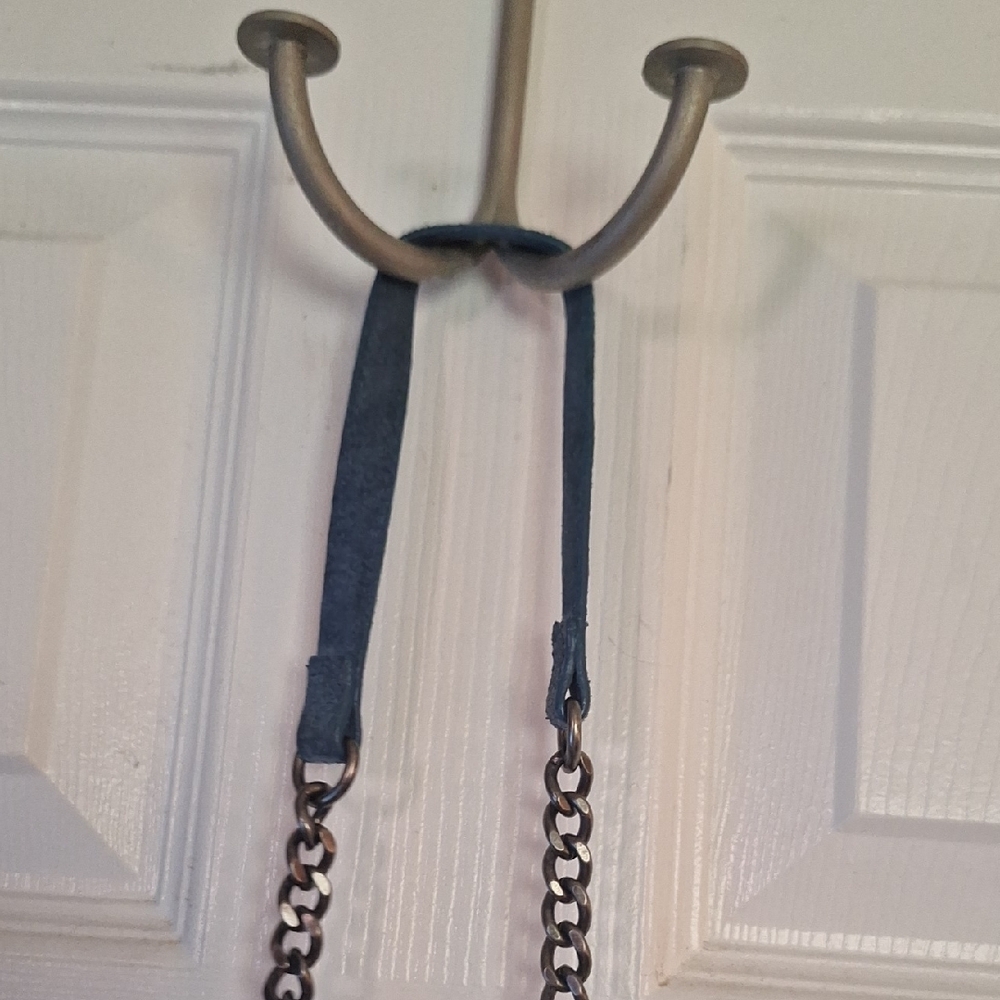 Zara Blue and Silver Crossbody Bag with Chain Strap - Picture 6 of 6